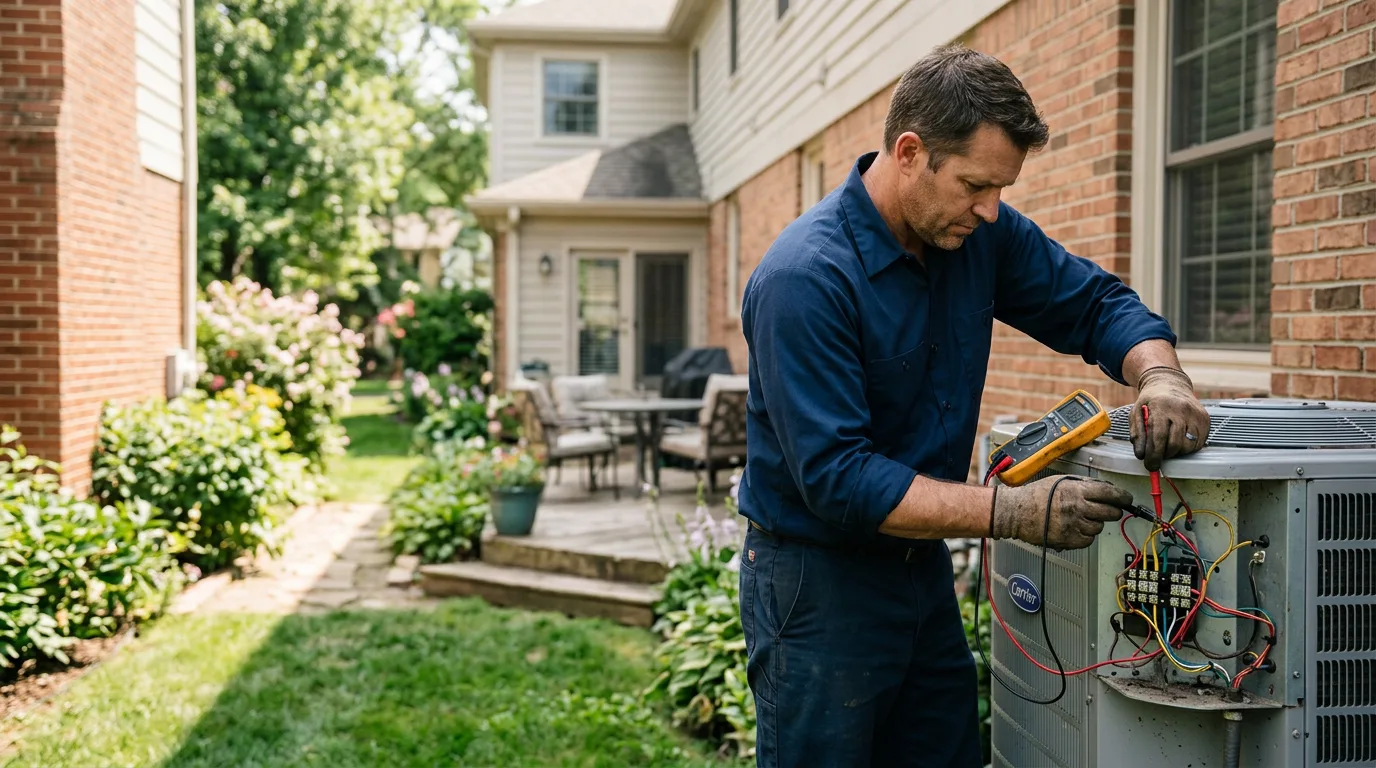 HVAC technician working near Lewistown, IL